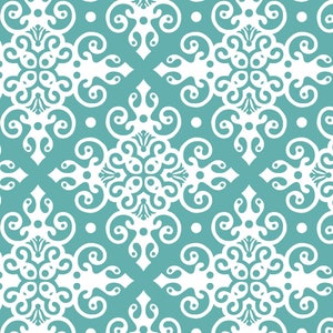 Imperial Rose - Medallion Turquoise from 3 Wishes Fabric