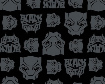 Black Panther FLANNEL - Mask Black from Camelot Fabrics