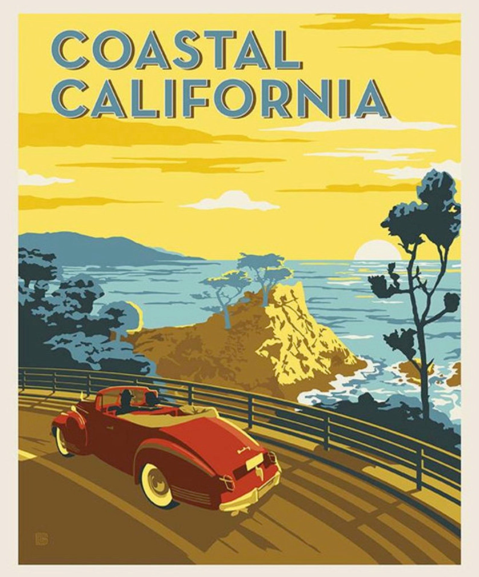 Destinations Coastal California Poster Panel 36 Inches From Etsy