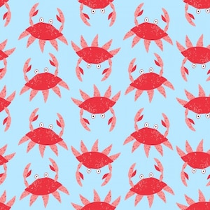 Seas the Day - Crabs Blue van Studio E Fabrics