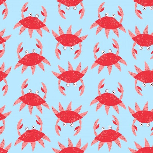 Seas the Day - Crabs Blue from Studio E Fabrics