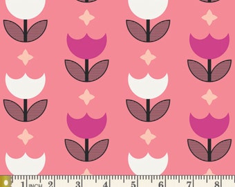 Felicidad geométrica - Vertex Tulips Sweet de Jeni Baker de Art Gallery Fabrics