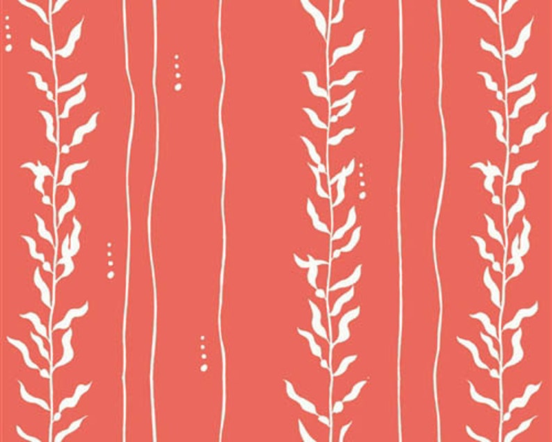Beyond the Sea Kelp Coral Organic Poplin Cotton Fabric From - Etsy