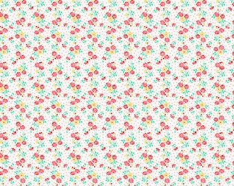 Nana Mae - Little Daisies Cream Red from Henry Glass Fabric