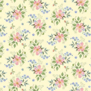 Garden Inspirations -  Tossed Small Flowers Yellow from Henry Glass Fabric