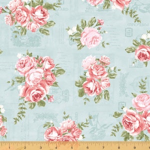 Wish You Were Here - Momento Rose Blue from Windham Fabrics