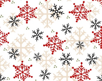 Gnomies FLANNEL - Snowflakes by Shelly Comiskey from Henry Glass Fabric