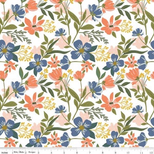 華やかに - フローラル メイン クリーム、Simple Simon and Company 製、Riley Blake Fabric より