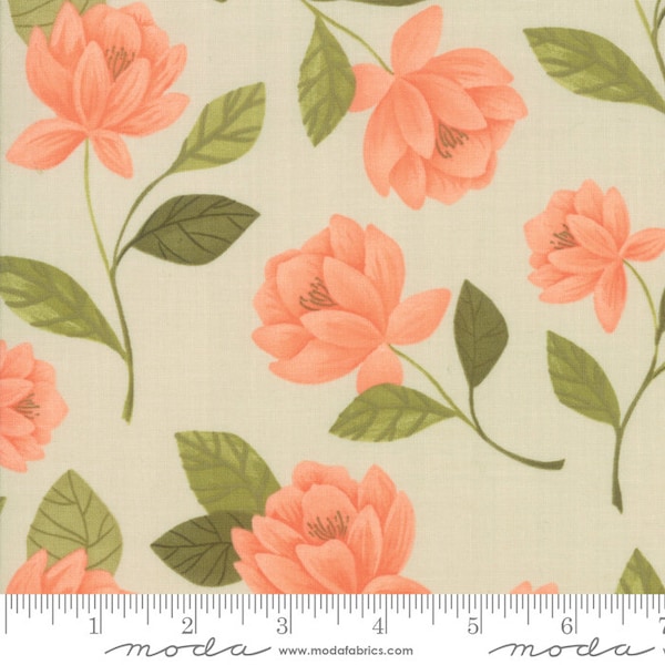 SALE - Goldenrod - Raleigh Floral Bisque Natural by One Canoe Two from Moda Fabrics