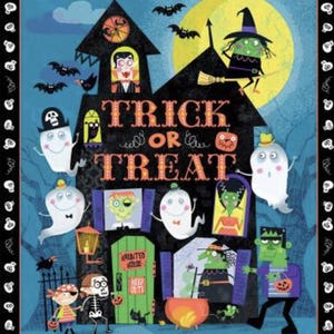 Halloween Season - Haunted House PANEL 36 Inches from Michael Miller Fabrics