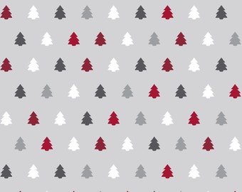 Hanging with My Gnomies - Trees Grey from 3 Wishes Fabric