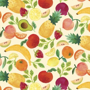 Ambrosia - Large Mixed Fruit by Natalie Miles from P&B Textiles Fabric