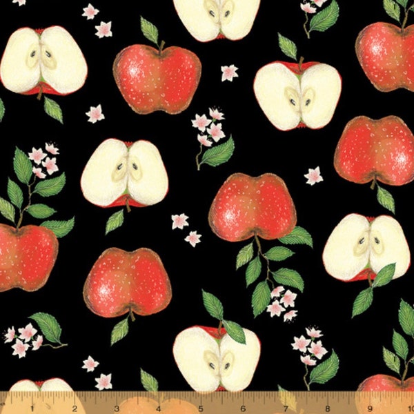 Just Fruit - Apples Black by Catherine Rowe from Windham Fabrics