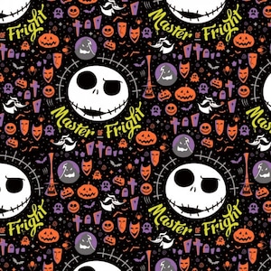 Halloween II - Frightful Master of Fright Black from Camelot Fabrics