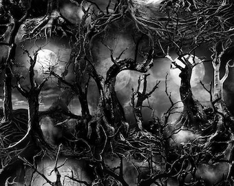 Wicked - Spooky Creeped Dead Trees from Timeless Treasures Fabric
