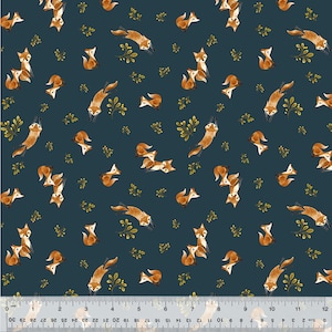 Foxy - Foxy Fox Midnight by Vivian Yiwing from Windham Fabrics