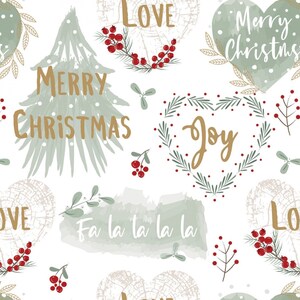 Foraging In The Forest - Christmas Items White from The Craft Cotton Company