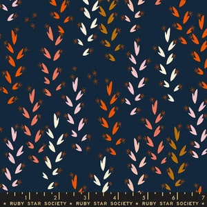 Vessel RAYON - Wheat Sprigs Navy Blue by Alexia Abegg from Ruby Star Society Fabric