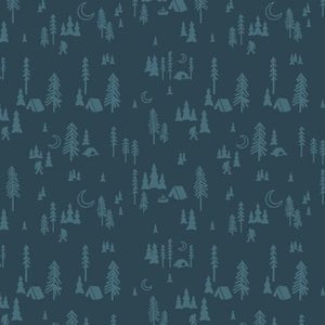 Bear Camp Trail - Night Camp Dk Teal from Clothworks Fabric