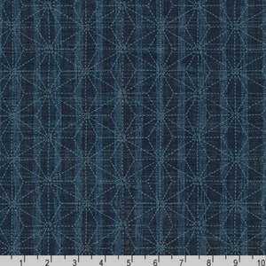 Sevenberry Nara Homespun - Geometric Stars Denium by Sevenberry from Robert Kaufman Fabric