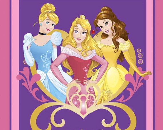 Cinderella Snow White and Aurora Princess Disney Pillow panel fabric to sew