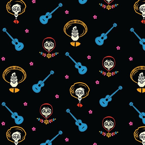 Coco KNIT - Characters Guitar Black from Springs Creative Fabric
