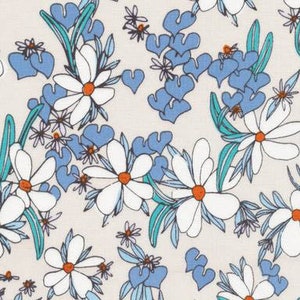 Terrestrial - Magnolia Springs Khaki Blue by Sarah Watson from Cloud 9 Fabrics