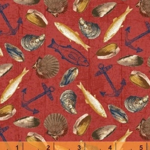 Fresh Catch - Seafood Red by Whistler Studios from Windham Fabrics