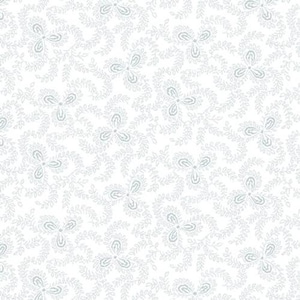Quilter&#39;s Flour V - Vines Three Petals White on White from Henry Glass Fabric