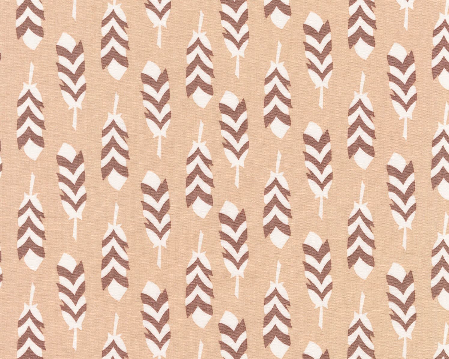 Arctic Feathers Natural by Elizabeth Hartman From Robert Kaufman Fabric