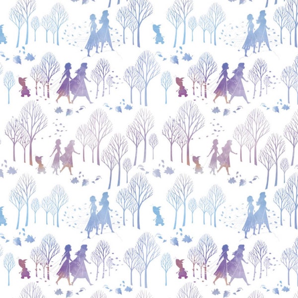 Frozen II - Forest Scenic White by Disney from Springs Creative Fabric