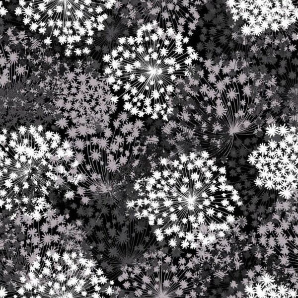 Midnight Pearl - Pearlescent Blossom Black by Kanvas from Benartex Fabric