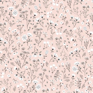 House and Home - Mabel Floral Sprigs Blush Pink by Michal Marko from Poppie Cotton Fabric