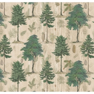 Woodland Chart - Árboles Piñas de David Textiles Fabrics