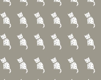 Old Made - Cat Stamp Gray J Wicker Frisch from Riley Blake Fabric