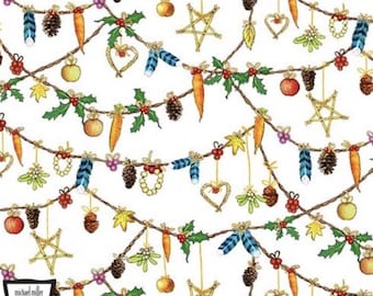 Grandma’s Christmas Wish - Winter Wonderland Garland Multi from Michael Miller Fabrics