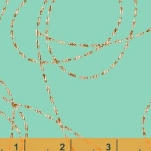 Heavy Metal - Loops Aqua Seafoam Metallic Print Cotton Fabric by Whistler Studios from Windham Fabrics
