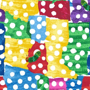The Very Hungry Caterpillar - Caterpillar Crawl Holes by Eric Carle from Andover Fabrics