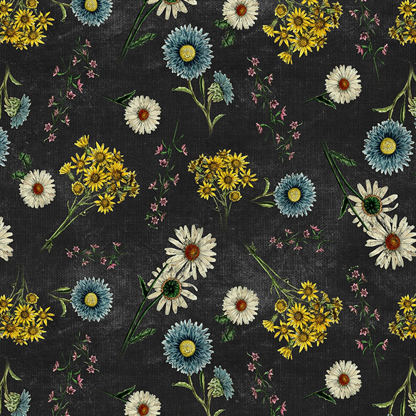 Botanical Journal Digital Floral Toss Dark by Iron Orchid Etsy