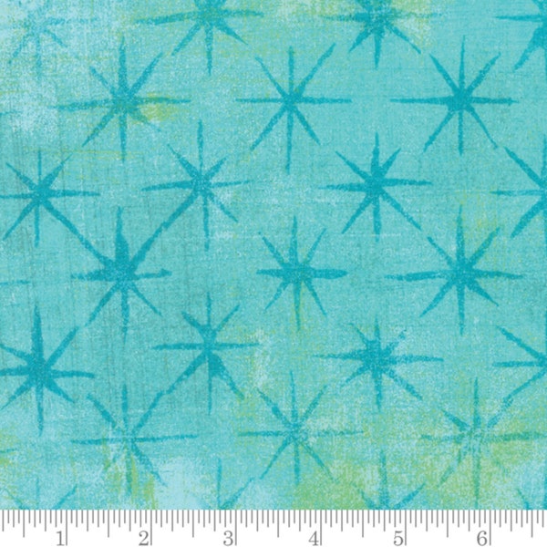 Grunge Seeing Stars - Pool Aqua 45 by BasicGrey from Moda Fabrics