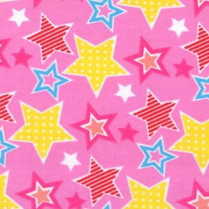 Stars Pink FLANNEL from EE Schenck Fabric