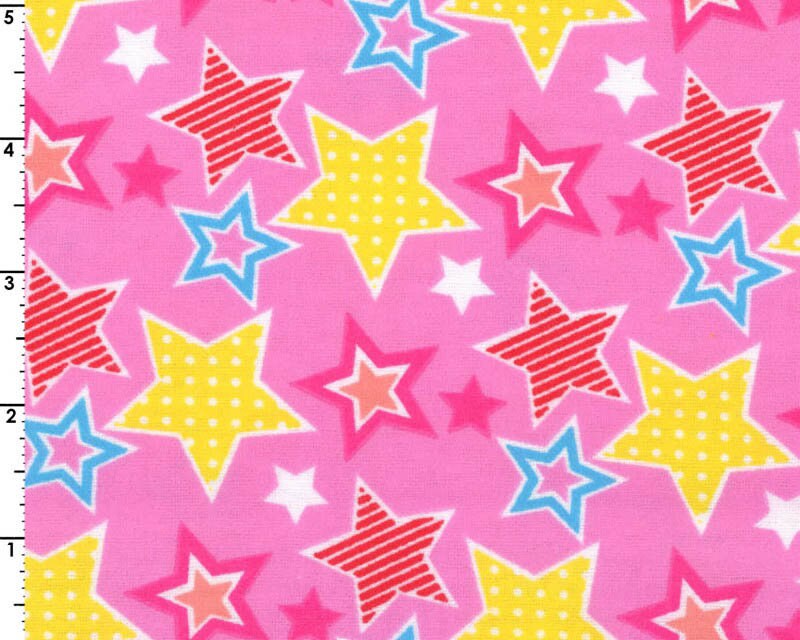 Stars Pink FLANNEL from EE Schenck Fabric