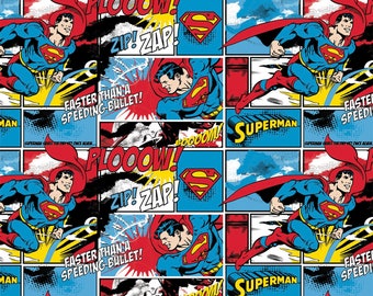 Superman FLANNEL - Comic Strip from Camelot Fabrics