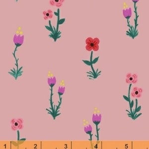 Meriwether - Folk Fleur Pink by Amy Gibson from Windham Fabrics