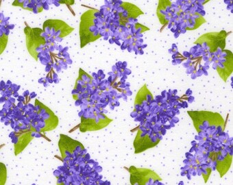 Flowerhouse FLANNEL - Floral Bunch Dot White from Robert Kaufman Fabrics