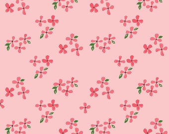 Blossom Poplin - Blossoms Pink  from Monaluna Fabric