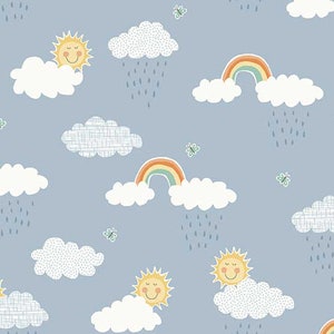 Counting Sheep - Clouds Blue from Makower UK Fabric