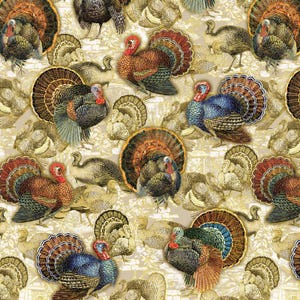 Harvest Festival - Golden Turkeys from Benartex Fabrics