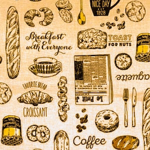 Blackboard Art - Cafe Items Food Natural from Cosmo Fabric