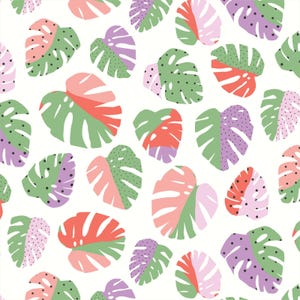 Happy Monstera - Happy Days - Brook Gossen - Cloud 9 Fabrics - Poplin Happy Monstera - Happy Days - Brook Gossen - Cloud 9 Fabrics - Poplin